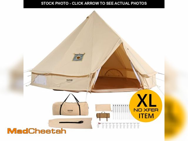 Lot 74-12689331 - VEVOR Canvas Tent Bell Tent, 4 Seasons 4 m/13.12 ft, for Camping with Stove Jack, Family Camping Out...