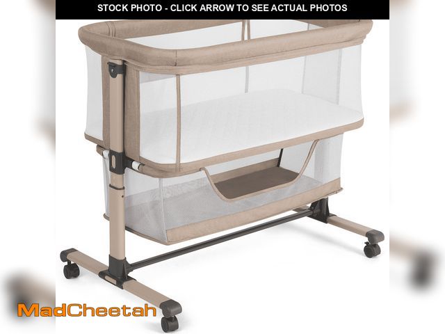 Lot 74-14351392 - Cowiewie Bassinet Bedside Sleeper, Portable, Breathable, Adjustable Baby Bedside Bassinet for Peacef...
