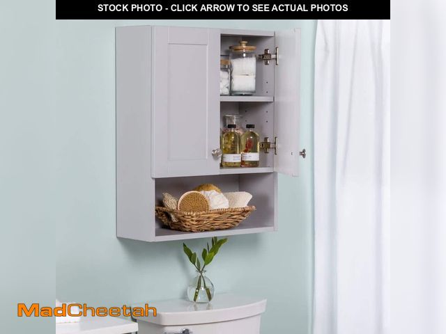Lot 74-14439182 - Glacier Bay Lancaster 21 in. W x 8 in. D x 26 in. H Surface-Mount Shaker Bathroom Storage Wall Cabin...