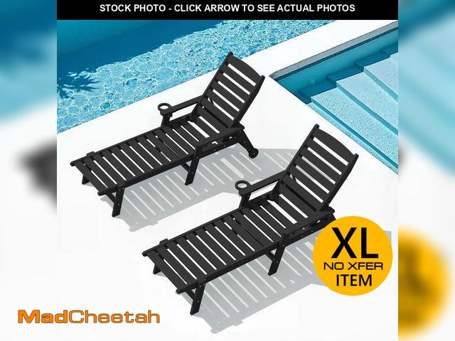 Lot 74-14437795 - SERWALL Patio Chaise Lounge Chair Set of 2, 78'' Long 5-Positions Adjustable HDPE Outdoor Lounge Cha...