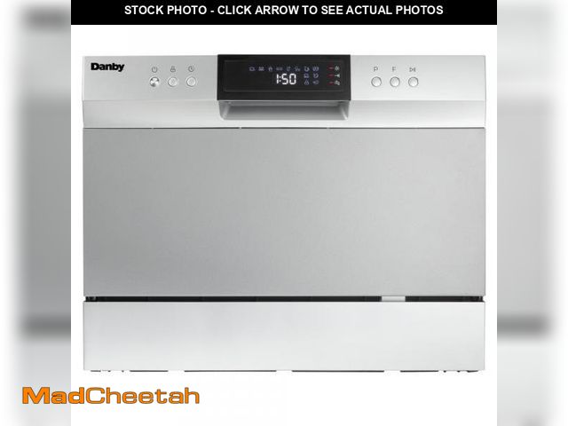 Lot 74-12390050 - Danby 21.6 in. Countertop Dishwasher in Silver with 6-Cycles, 54 dBA - USED