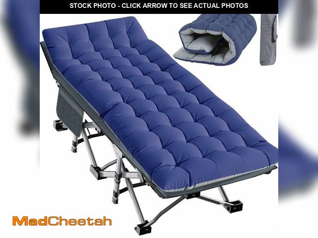 Lot 74-14251075 - Slsy Oversized XXL Folding Camping Cot for Adults with Pad, Padded Portable Sleeping Cots, Camp Bed ...