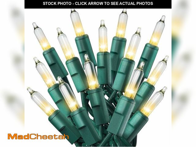 Lot 74-12606712 - PREXTEX 300 Count Clear Christmas Tree Lights with Green Wire - 60 ft Warm White Twinkle Lights for ...