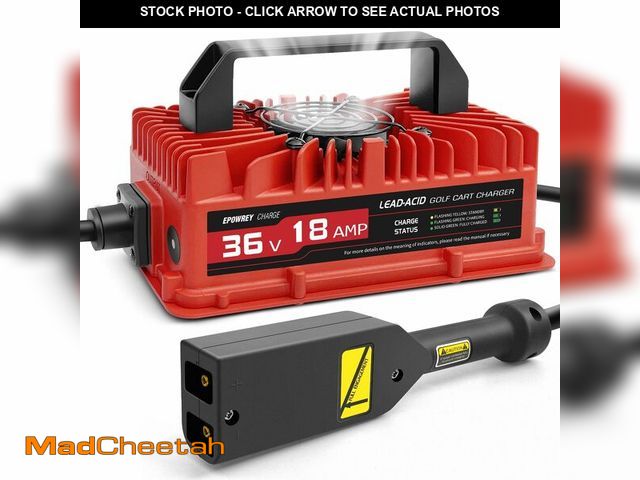 Lot 74-13624441 - EPOWREY 18 AMP 36 Volt Golf Cart Battery Charger for EZGO TXT with D Style Plug - UNUSED
