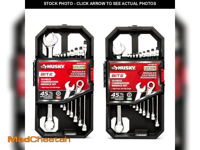 Lot 74-13002175 - *MISSING HALF* Husky BITE SAE and Metric Combination Wrench Set (20-Piece) *MISSING HALF*  - UNUSED