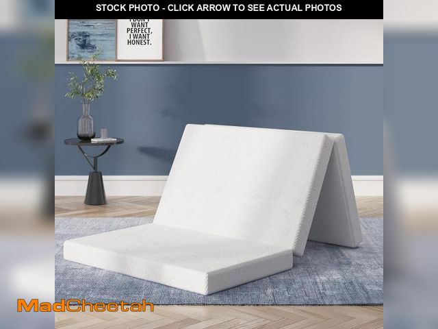 Lot 74-12509922 - Avenco 4-Inch Tri-Fold Memory Foam Mattress, Full Size Portable Bed Topper with Breathable Washable ...