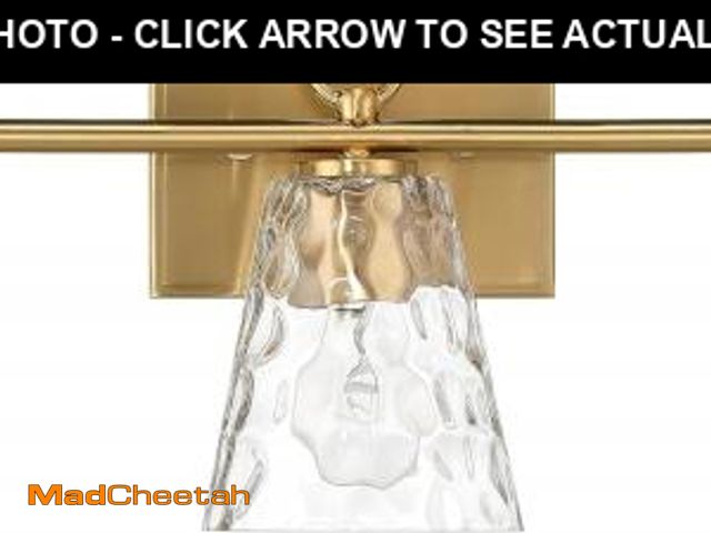 Lot 74-12400082 - Robert Stevenson Lighting Imogen - Metal and Hammered Water Glass 3-Light Vanity Light, Brushed Gold...