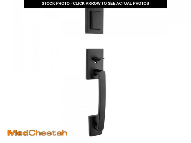 Lot 74-12172505 - Baldwin Prestige Spyglass Matte Black Single Cylinder Door Handleset with Square Spyglass Door Handl...