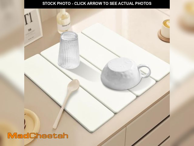 Lot 74-12398083 - Large Stone Dish Drying Mats for Kitchen Counter, 21"(L)x21.4"(W) Quick Dry Collapsible Dish Drying ...