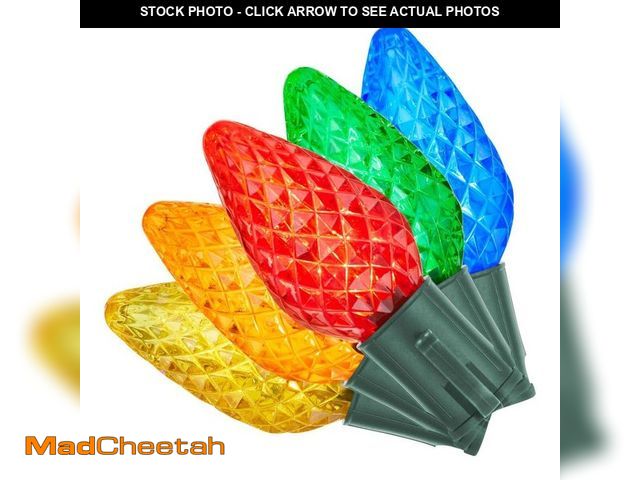 Lot 74-12854903 - Home Accents Holiday 100 Count Multi-Colored Faceted Steady Lit Super-Bright C9 LED Lights - UNUSED