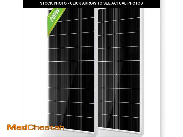 Lot 74-12760086 - ECO-WORTHY 2pcs 100 Watt Solar Panels Monocrystalline Solar Panel for 12V/24V Battery RV Marine Boat...