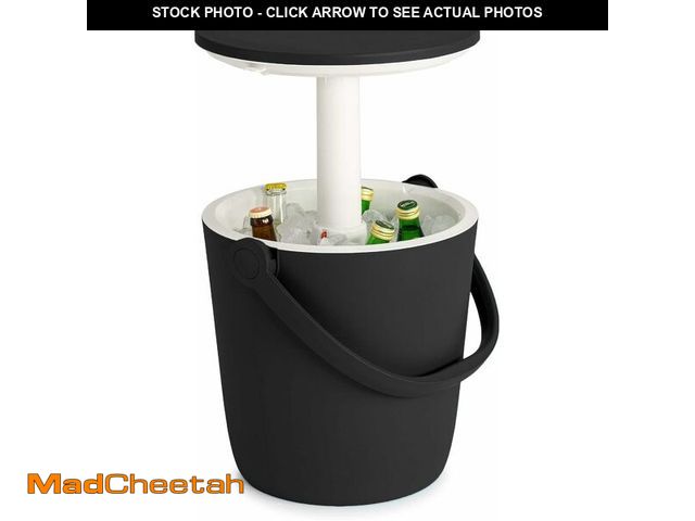 Lot 74-12760252 - Keter Go Bar 4.2 Gallon Portable Beer and Wine Cooler with Handle and Pop Up Outdoor Table Perfect f...