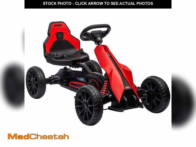 Lot 74-12983514 - Aosom Kids Pedal Go Kart, Outdoor Ride on Toy with Adjustable Seat, Swing Axle, Handbrake, 4 Non-Sli...