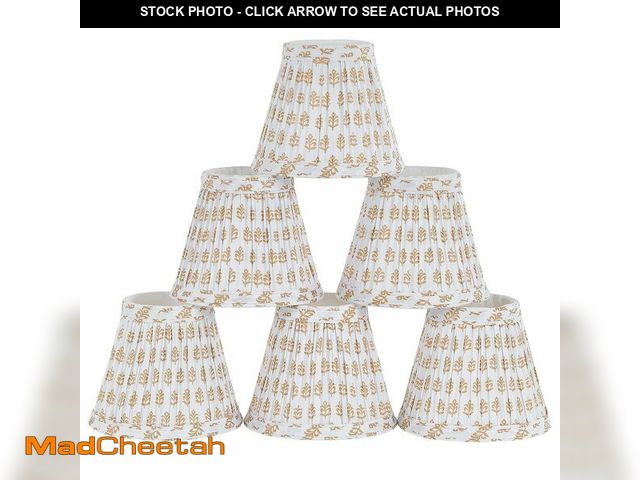 Lot 74-12699345 - Chandelier Shades Set of 6,Mini Lamp Shade 3" Top x 5.5" Bottom x 4.7" Slant,Small Lamp Shades Clip ...