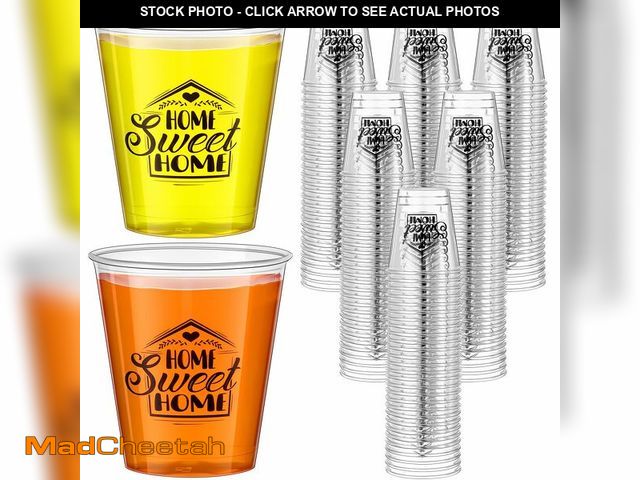 Lot 74-12717156 - Sliner 200 Pcs Housewarming Shot Glasses Gifts Sweet Home Mini 1.5 oz Clear Disposable Plastic Party...