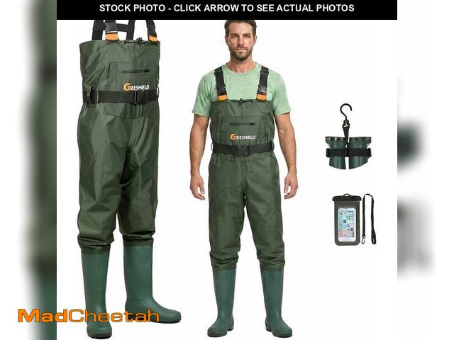 Lot 74-13583159 - GIEESHIELD Waterproof Bootfoot Chest Waders for Men and Women, Lightweight 2-Ply Nylon/PVC Fishing &...