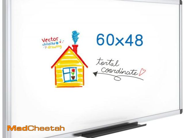 Lot 74-12203305 - VIZ-PRO Dry Erase Board/Magnetic Whiteboard, 60 x 48 Inches, Large Wall Mounted Board for School Off...
