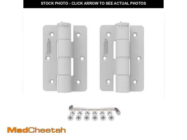 Lot 74-12778175 - Barrette Outdoor Living 3.125 in. x 4.875 in. Aluminum White Standard Butterfly Hinge (2-Pack) - UNU...