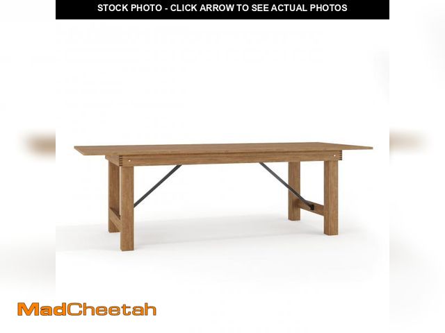 Lot 74-12161301 - Flash Furniture Hercules Series 8' x 40" Rustic Solid Pine Folding Dining Table, Rectangular Antique...
