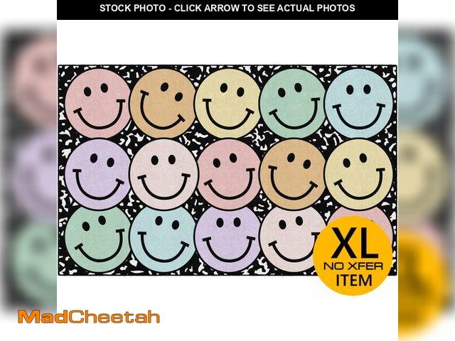 Lot 74-13638154 - Flagship Carpets Pastel Rainbow Smileys on Notebook Educational Area Rug for Kids Room Seating DÃco...