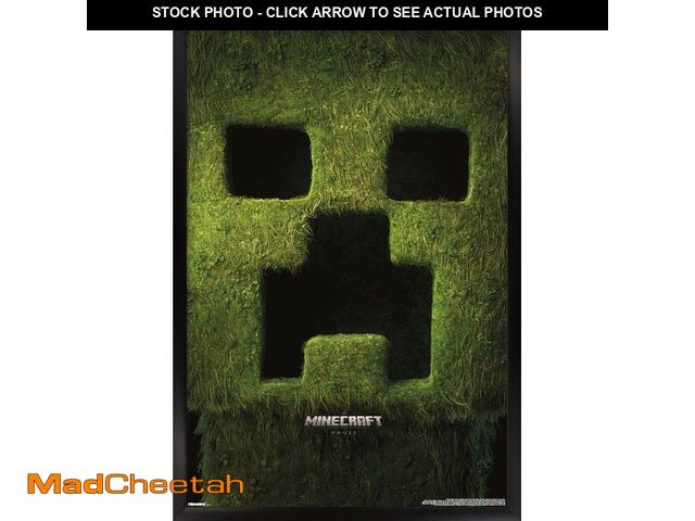Lot 74-12664735 - Trends International A Minecraft Movie - Creeper Teaser One Sheet Wall Poster, 34L x 22.4W, Black Fr...