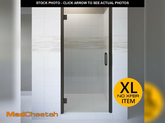 Lot 74-12689692 - (MISSING HARDWARE,HANDLE) Basco Coppia 30 9/16-31 9/16 W x 76 H inch Frameless Swing Shower Door Aqu...