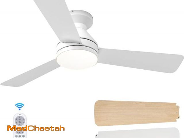 Lot 74-11905025 - Amico Ceiling Fans with Lights, 42 inch Low Profile Ceiling Fan with Light and Remote Control, Flush...