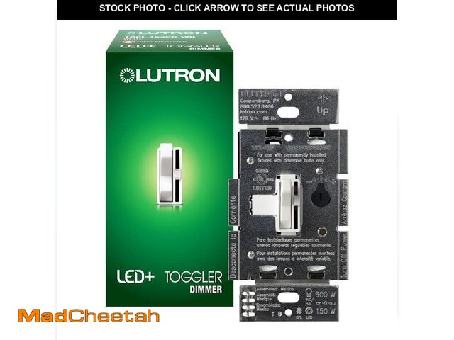 Lot 74-12676354 - Lutron Toggler LED+ Dimmer Switch for Dimmable LED and Incandescent Bulbs, 150W LED/Single-Pole or 3...
