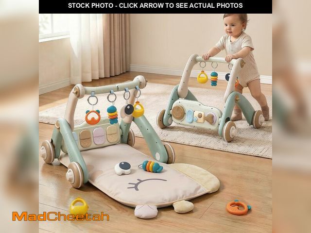 Lot 74-14381910 - Jovow 2 in 1 Baby Gym with Walker,Baby Play Mat with Double-Sided Multifunctional Removable Play Pia...