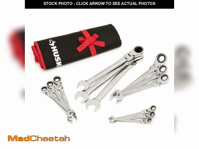 Lot 74-14445143 - Husky 72-Tooth Master SAE Flex Head Ratcheting Wrench Set (12-Piece) - UNUSED
