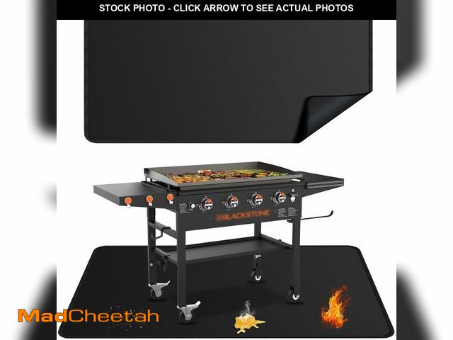 Lot 74-14431415 - rumlick 48x30 inches Large Under Grill Mats for Blackstone, Double-Sided Fireproof Outdoor Grill Pro...