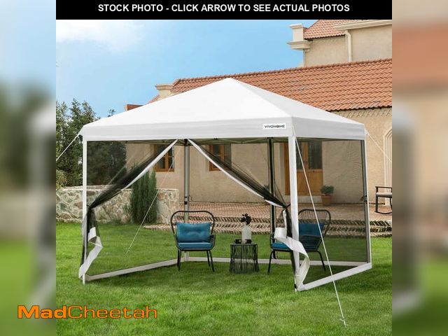 Lot 74-14371073 - SPECSTAR 8'x 8' Easy Pop-Up Canopy with Mesh Netting, Instant Outdoor Screened tent with Mosquito Ne...