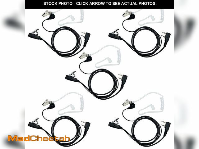 Lot 74-12707225 - Walkie Talkie Earpiece with Mic 2 Pin Acoustic Tube Headset with PTT Compatible with Kenwood PUXING ...