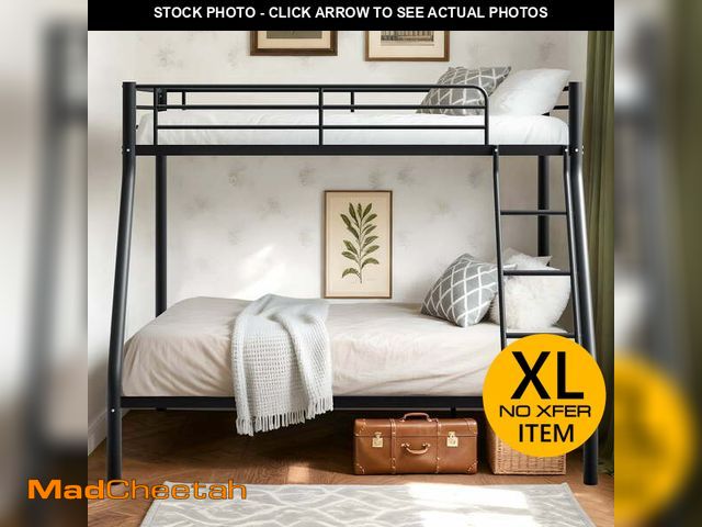 Lot 74-12891903 - Capri Twin over Full Size Metal Bunk Bed for Teens Adult with 12" Under-Bed Storage &amp; Ladder &am...