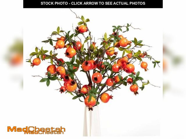 Lot 74-11985093 - TORINALITAL 4Pcs 31.5 Inch Artificial Pomegranate Branches, Fake Fruit Branch, Artificial Plants for...