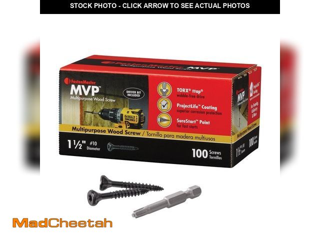 Lot 74-13691699 - *USED*  FastenMaster #10 x 1-1/2 in. Trox TAP Drive Sure Sink Flat Head MVP Multi-Purpose Wood Screw...