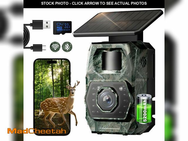 Lot 74-13328948 - Solar Trail Camera WiFi Bluetooth - Game Cameras with Night Vision Motion Activated Waterproof, Rech...