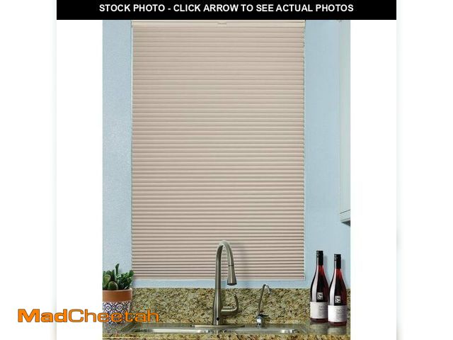 Lot 74-13646623 - (MISSING HARDWARE) BlindsAvenue Fawn Cordless Top-Down/Bottom-Up Blackout Fabric Cellular Shade 9/16...