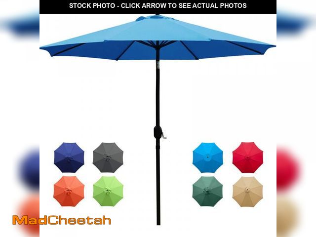 Lot 74-12160435 - Sunnyglade 9Ft Patio Umbrella Outdoor Table Umbrella with 8 Sturdy Ribs (Blue) - UNUSED
