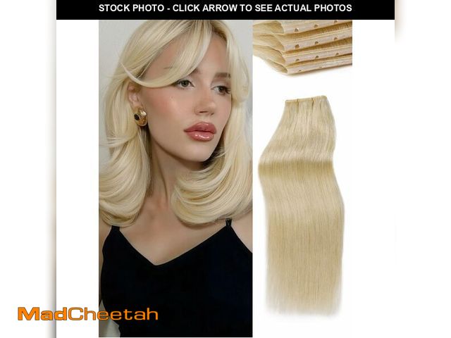 Lot 74-12333604 - WIGNEE New Double Layered PU OVO Hair Extensions Blonde Ombre Straight Human Hair weft with beads 10...