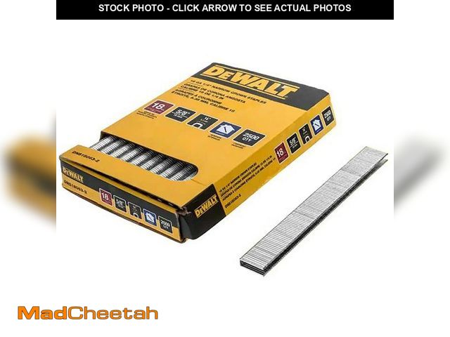 Lot 74-14314991 - DEWALT 1/4 in. x 5/8 in. x 18-Gauge Crown Finishing Staples (2500 Pieces) - UNUSED