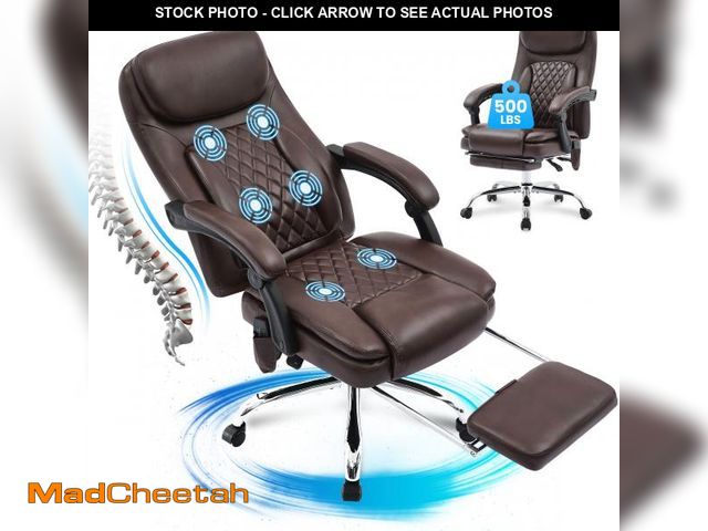 Lot 74-12487522 - JONPONY Big and Tall Office Chair 500LBS Executive Office Chair Massage and Footrest Ergonomic Compu...