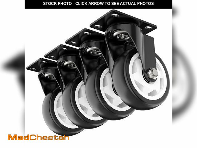 Lot 74-14263765 - 4 inch Caster Wheels Heavy Duty Swivel Casters (Set of 4) with no Brake Max Load Capacity 1200lbs - ...