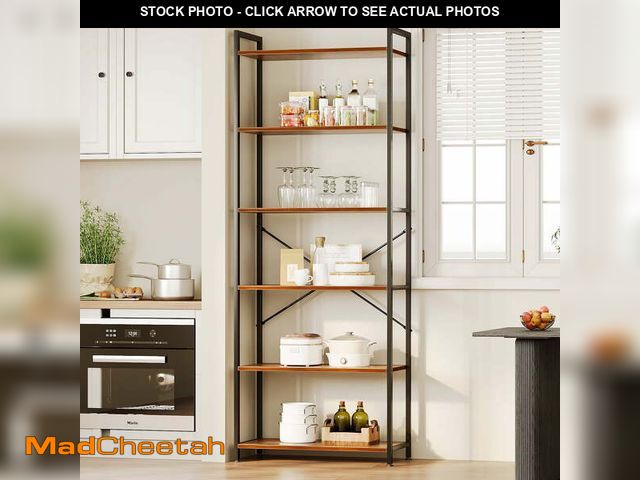 Lot 74-12890444 - Casacomoda 6-Tier Tall Bookshelf, Large Bookcase with Steel Frame, Deep Book Shelf for Living Room, ...