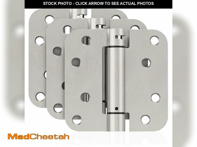 Lot 74-12973838 - JOYNY 3 Pack Self Closing Door Hinges, 4 Inch Spring Loaded Door Hinges for Garage, Front, Back Door...