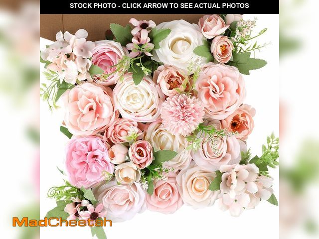 Lot 74-14205889 - AGIRL Rose Artificial Flowers Combo Fake Flowers Pink Roses Silk Flowers with Stems for DIY Bridal W...