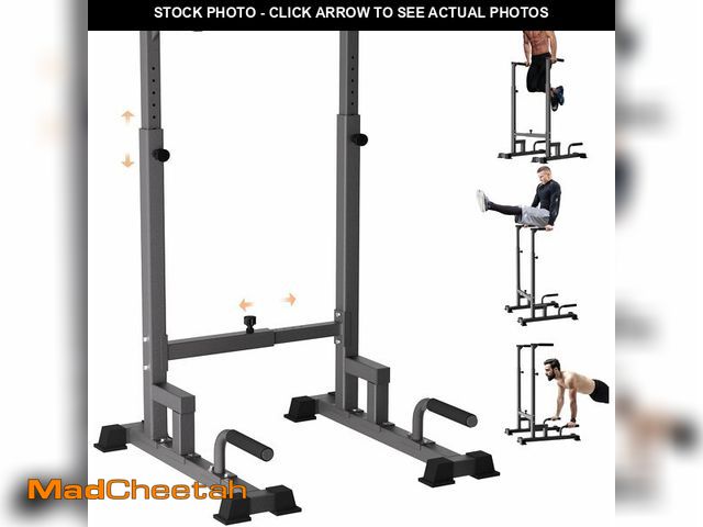 Lot 74-13071173 - (MISSING LOWER HANDLES) Dip Stand 1000 LBS Capacity, Adjustable Height/Width Dip Station, Stable bas...