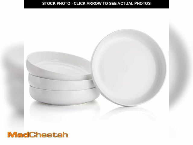 Lot 74-13960491 - Foraineam 8 Inch Porcelain Round Salad Pasta Bowl Set 22 Ounce Deep Soup Plates White Catering Servi...