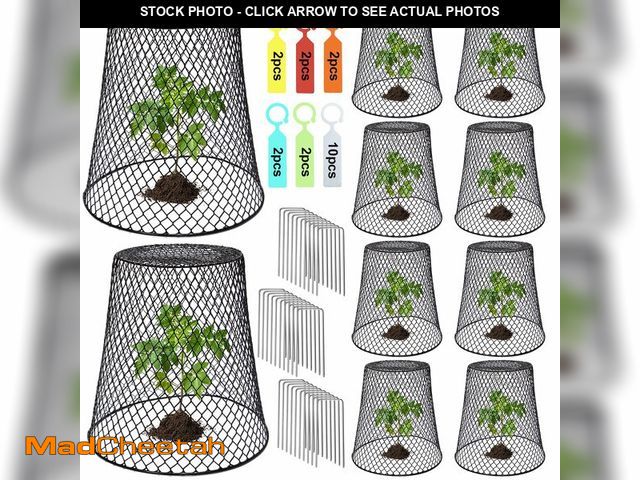 Lot 74-14266530 - Dukelai 10 Pcs 9.13"Ãâ9.13" Chicken Wire Cloche Plant Covers Garden Netting Metal Heavy Duty Plan...
