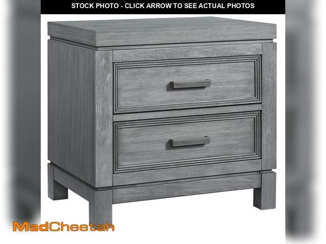 Lot 74-12662552 - Soho Baby Manchester Premium Soft Closing 2-Drawer Nightstand, Rustic Gray - UNUSED